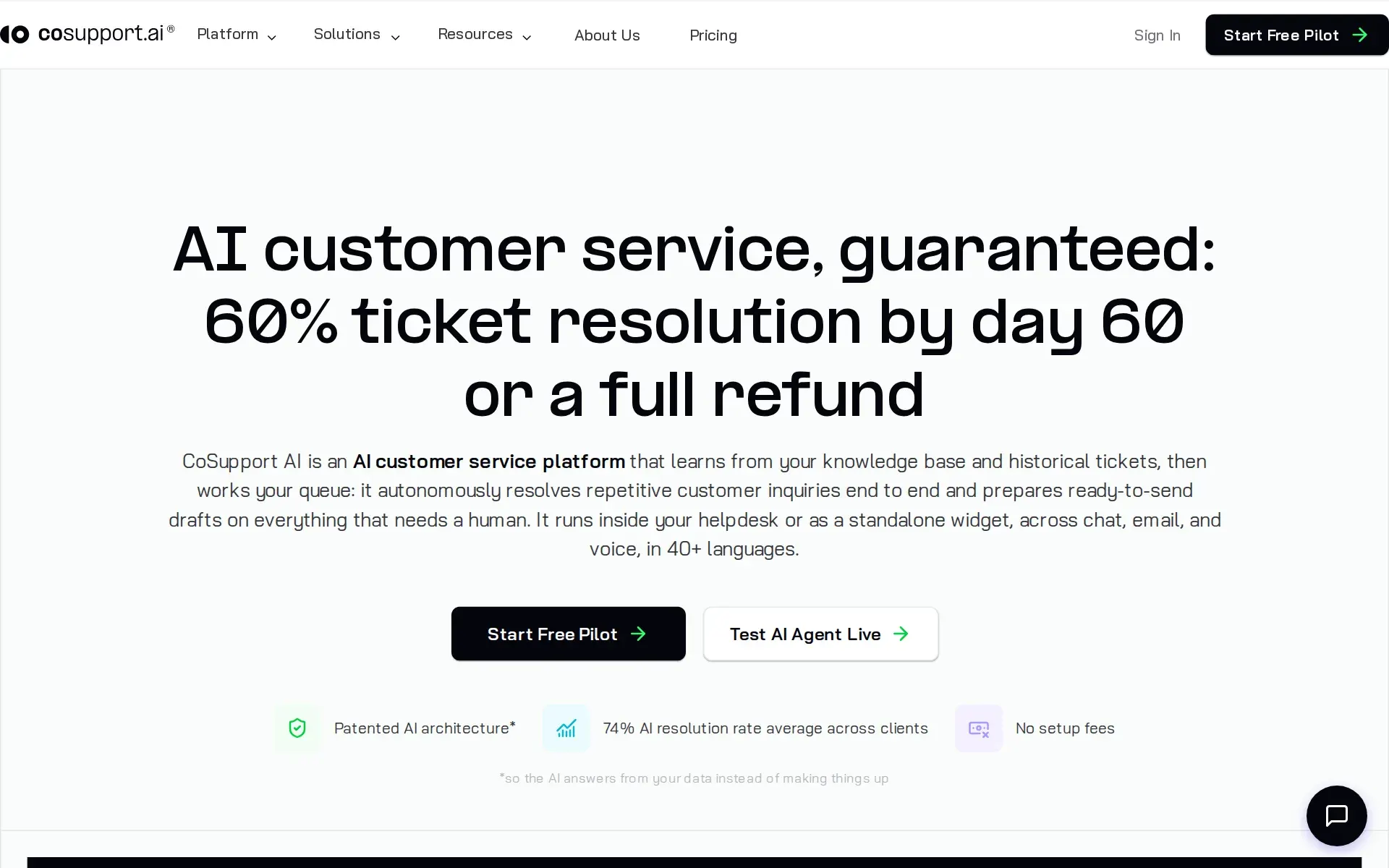 Screenshot of CoSupport AI