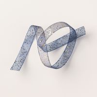 Night Of Navy & Gold 1/2" (1.3 Cm) Glittered Ribbon