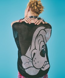 GALFY | 『GALFY/ガルフィー』顔半分メッシュニット(Tシャツ/カットソー)