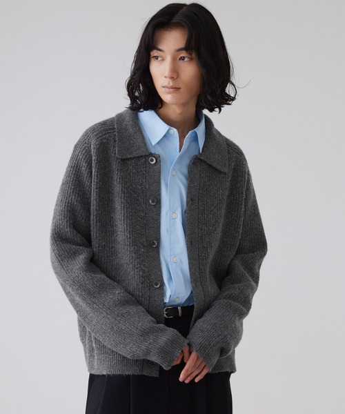 LUENNA（ルエナ）の「【LUENNA】Collared Knit Polo Cardigan / 襟付き ニットポロ カーディガン（カーディガン/ボレロ・メンズ・グレー/ダークブラウン・L/M/S）」の14枚目の写真
