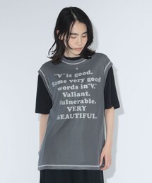 maturely | maturely / シャンブレー チュール ノースリーブ(Tシャツ/カットソー)