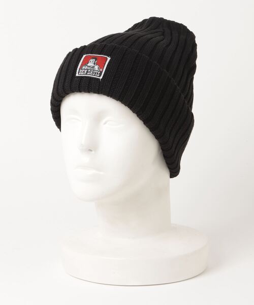 BEN DAVIS（ベンデイビス）の「BEN DAVIS/ベンデイビス Cotton Knit Cap/コットン ニットキャップ（ニットキャップ/ビーニー・メンズ・ネイビー/ベージュ/イエロー/ブラック/ブラック系その他/グレー/ダークグリーン/チャコールグレー/オフホワイト・FREE）」の3枚目の写真