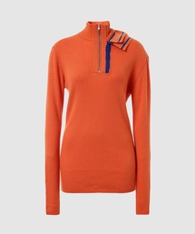 DOUBLE COLLAR FITTED SWEATER