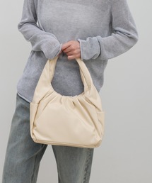 【ZOZO限定】フェイクレザーワンハンドルギャザーバッグ