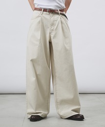 Adoon plain | TUCK HERRINGBONE WIDE PANTS / タックヘリンボーンワイドパンツ(スラックス)