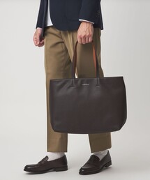 green label relaxing | シボ フェイク レザー ジップ トート バッグ 20F(トートバッグ)