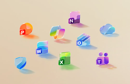 Various apps that are part of a Microsoft 365 subscription, such as: Microsoft Copilot, Word, Excel, PowerPoint, Outlook, OneNote, OneDrive, Microsoft Defender, and Microsoft Teams.
