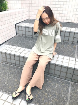 「アイテム（ビーチサンダル）」を使った、sonaさん（レディース・159cm・20代）の夏コーディネート