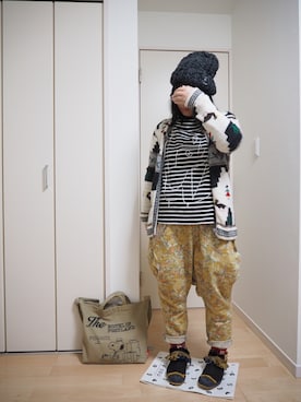 「FRAPBOIS（フラボア）のZOOワッチ（ニットキャップ/ビーニー、グレー系）」を使った、marico(´・ω・`)さん（レディース・154cm）の秋コーディネート
