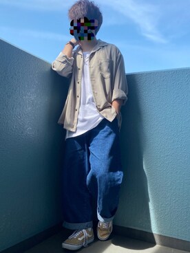 「kutir（クティール）のアイテム（タンクトップ）」を使った、のぼるさん（メンズ・155cm）の春コーディネート