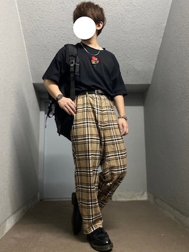 「アイテム（バックパック/リュック）」を使った、のぼるさん（メンズ・155cm）の秋コーディネート