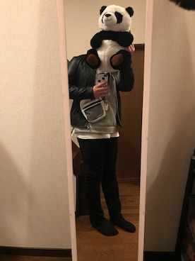 「アイテム（ライダースジャケット）」を使った、yusei♪さん（メンズ・169cm・10代）の冬コーディネート