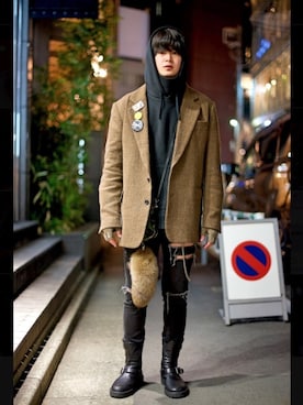 「PHENOMENON（フェノメノン）のアイテム」を使った、Shimuさん（メンズ・174cm）の冬コーディネート