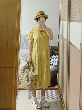 「MUJI Labo（ムジラボ）のアイテム（ソックス/靴下）」を使った、西瓜酱さん（レディース・163cm）の春コーディネート