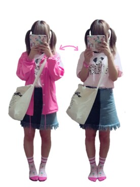 「SPINNS（スピンズ）のアイテム（ナイロンジャケット）」を使った、ちゃんさん（レディース・157cm）の夏コーディネート