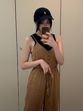 「FOREVER 21（フォーエバー トゥエンティーワン）のアイテム（つなぎ/オールインワン）」を使った、youyiさん（レディース・165cm）の夏コーディネート