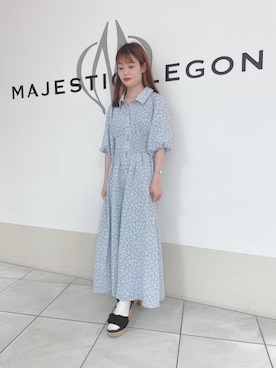 「アイテム（シャツワンピース）」を使った、マジェスティックレゴン天王寺ミオ店スタッフさん（レディース・145cm）の夏コーディネート