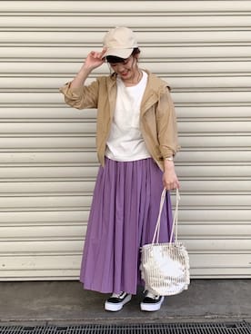 「アイテム（マウンテンパーカー）」を使った、su8zu1koさん（レディース・150cm）の春コーディネート