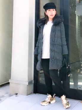 「アイテム（ピアス（片耳用））」を使った、acoさん（レディース・158cm・40代）の冬コーディネート
