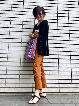 「ENFOLD（エンフォルド）のアイテム（タンクトップ）」を使った、Yoko  Ishibashiさん（レディース・153cm）の夏コーディネート
