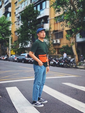 「KANGOL（カンゴール）のアイテム（ファッション雑貨）」を使った、Eric Chenさん（メンズ・180cm）の秋コーディネート