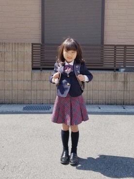 「アイテム（セットアップ）」を使った、あいりさん（キッズ・110cm）の春コーディネート