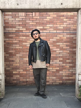 「schott（ショット）のSchott/ショット/CHEF PANTS/シェフパンツ（その他パンツ）」を使った、omata takayaさん（メンズ・172cm）の春コーディネート