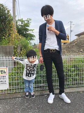 「BURBERRY（バーバリー）のアイテム（カーディガン/ボレロ、ブルー系）」を使った、Harukanaさん（レディース・155cm）の秋コーディネート