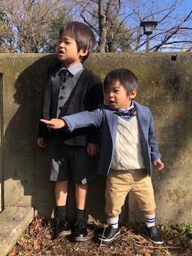 「アイテム（スーツジャケット）」を使った、SO&KEIさん（キッズ・110cm）の春コーディネート