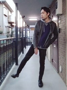 「no brand（ノーブランド）のアイテム（その他）」を使った、俊さん（メンズ・178cm）の冬コーディネート