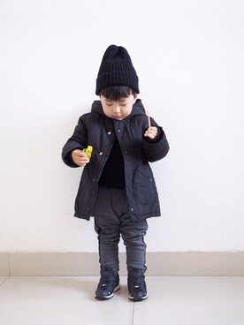「アイテム（モッズコート）」を使った、Elevenさん（キッズ・90cm）の冬コーディネート