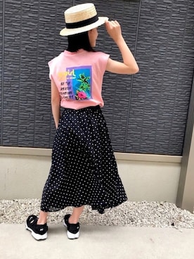 「アイテム（タンクトップ）」を使った、kanaさん（キッズ・138cm）の春コーディネート