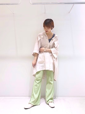「KBF（ケイビーエフ）のアイテム（イヤリング）」を使った、yokokawaさん（レディース・154cm）の春コーディネート