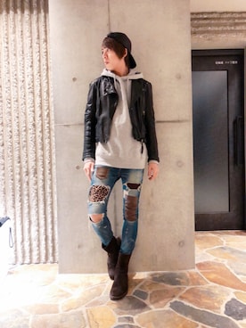 「Marc by Marc Jacobs（マークバイマークジェイコブス）のアイテム（帽子）」を使った、ムラジュンさん（メンズ・172cm）の春コーディネート