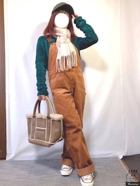 「アイテム（キャスケット）」を使った、kaop🐣さん（レディース・150cm）の冬コーディネート