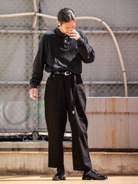 「アイテム（ポロシャツ）」を使った、downeyさん（メンズ・180cm）の秋コーディネート