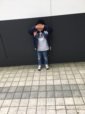 「アイテム（キャップ）」を使った、HITAROUさん（キッズ・130cm）の冬コーディネート