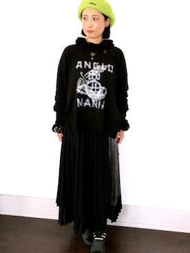 「STUSSY（ステューシー）のアイテム（ハンチング/ベレー帽）」を使った、SIKIさん（レディース・160cm）の秋コーディネート