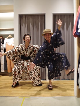 「アイテム（浴衣、ブラウン系）」を使った、橋本響さん（メンズ・171cm）の夏コーディネート