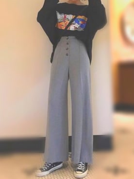 「SLY（スライ）のアイテム」を使った、chamさん（レディース・185cm）の冬コーディネート