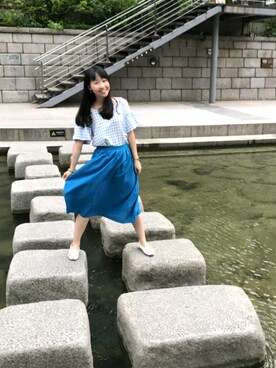 「PAZZO（パッゾ）のアイテム（カーディガン/ボレロ）」を使った、張蘋さん（レディース・160cm）の夏コーディネート