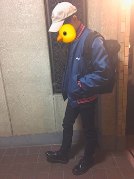 「アイテム（スタジャン）」を使った、rikUさん（メンズ・171cm・10代）の冬コーディネート