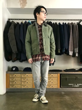 「CONVERSE ADDICT（コンバースアディクト）のアイテム」を使った、JIMAさん（メンズ・170cm）の冬コーディネート