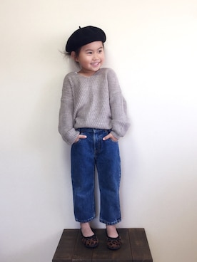 「CIAOPANIC TYPY（チャオパニックティピー）のアイテム（ハンチング/ベレー帽）」を使った、bow-changさん（キッズ・100cm）の秋コーディネート