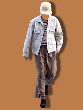 「KLEMAN（クレマン）の【別注】 ＜KLEMAN（クレマン）＞ PADRE BRSUEDE/シューズ（モカシン/デッキシューズ、ブラウン系）」を使った、MTさん（メンズ・175cm）の冬コーディネート