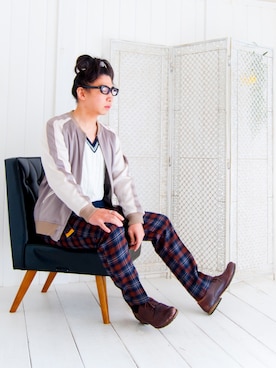「STUDIOUS（ステュディオス）のSTUDIOUS ドレープサテンストレッチスカジャン（ブルゾン）」を使った、えてるさん（メンズ・159cm）の冬コーディネート