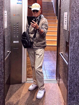 「アイテム（マウンテンパーカー）」を使った、K-Kenji⚾️さん（メンズ・174cm・70代）の秋コーディネート