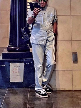 「アイテム（デニムパンツ）」を使った、K-Kenji⚾️さん（メンズ・174cm・70代）の春コーディネート