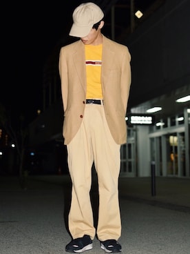 「OSHKOSH（オシュコシュ）のアイテム（チノパンツ）」を使った、IIさん（メンズ・173cm）の春コーディネート
