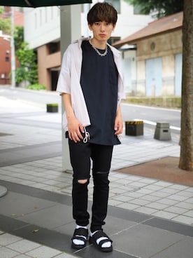 「kutir（クティール）のアイテム（シャツ/ブラウス）」を使った、kutir_menさん（メンズ・175cm）の夏コーディネート